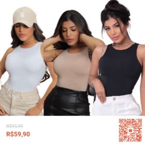 Confira KIT 3 Body Suplex Regata Básico Feminino Moda Gringa Casual Noite Paty Colado com 38% de desconto! Somente R$59,90. Encontre na Shopee agora!