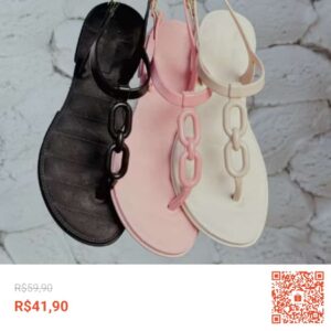 Confira Kit 3 Pares Sandália Corrente Feminina Injetada Em Pvc Barato Várias Cores com 30% de desconto! Somente R$41,90. Encontre na Shopee agora!