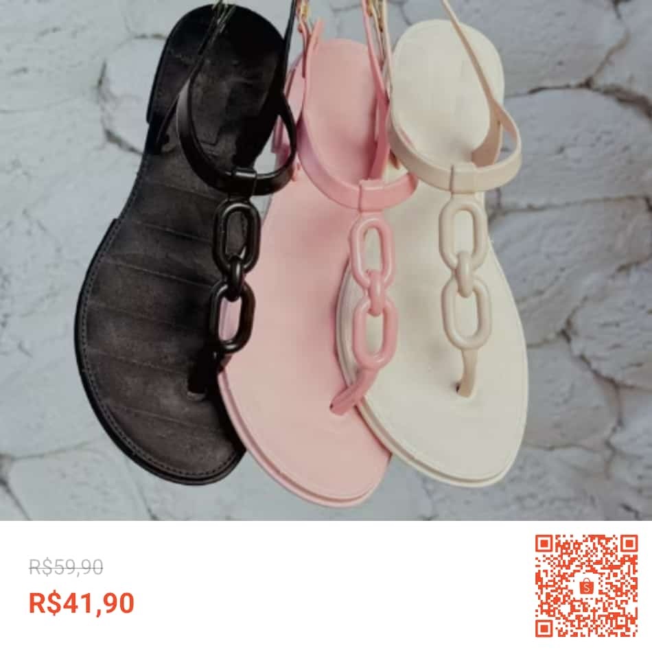 Confira Kit 3 Pares Sandália Corrente Feminina Injetada Em Pvc Barato Várias Cores com 30% de desconto! Somente R$41,90. Encontre na Shopee agora!