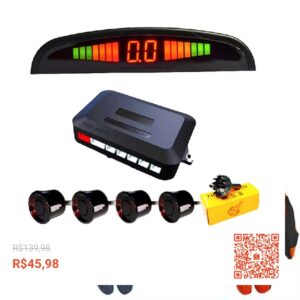 Confira Sensor Estacionamento Ré 4 Sensores Display para Carro Universal com 67% de desconto! Somente R$45,98. Encontre na Shopee agora!