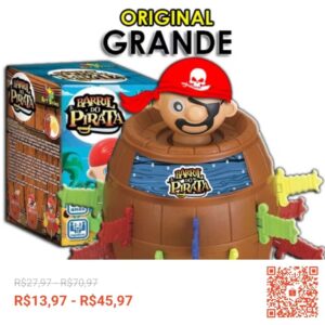 Confira BRINQUEDO INFANTIL BARRIL PIRATA ORIGINAL GRANDE JOGO INTERATIVO DE MESA TABULEIRO EDUCATIVO KIT PARA CRIANÇA PULA PIRATA + PULA BATATA + PINGUIM QUEBRA GELO + TIRA VARETAS + QUEM SOU EU MENINO MENINA com 50% de desconto! Somente R$13,97 - R$45,97. Encontre na Shopee agora!