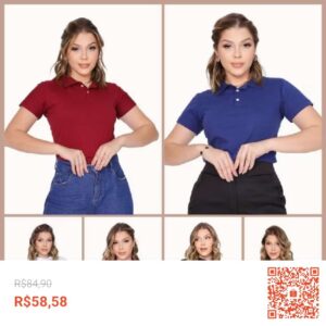 Confira Kit 2 Blusas Sociais Feminina Gola Polo Para Igreja Evangélica Sair Elegante com 36% de desconto! Somente R$58,58. Encontre na Shopee agora!