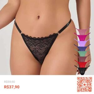 Confira Kit 10 Calcinha Fio Dental Sexy de Renda Calcinhas com Regulagem Feminina Tanga Sensual com 37% de desconto! Somente R$37,90. Encontre na Shopee agora!