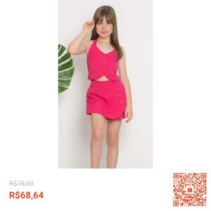 Confira Conjunto feminino alfaiataria colete infantil e juvenil com 12% de desconto! Somente R$68,64. Encontre na Shopee agora!