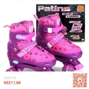 Confira Patins Roller Quad Ajustável Freio Frontal Com Acessórios DmToys com 10% de desconto! Somente R$217,08. Encontre na Shopee agora!