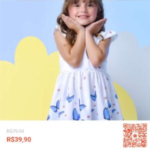 Confira Vestido Infantil Menina Estampado Tema Borboletas Feminino Casual com 50% de desconto! Somente R$39,90. Encontre na Shopee